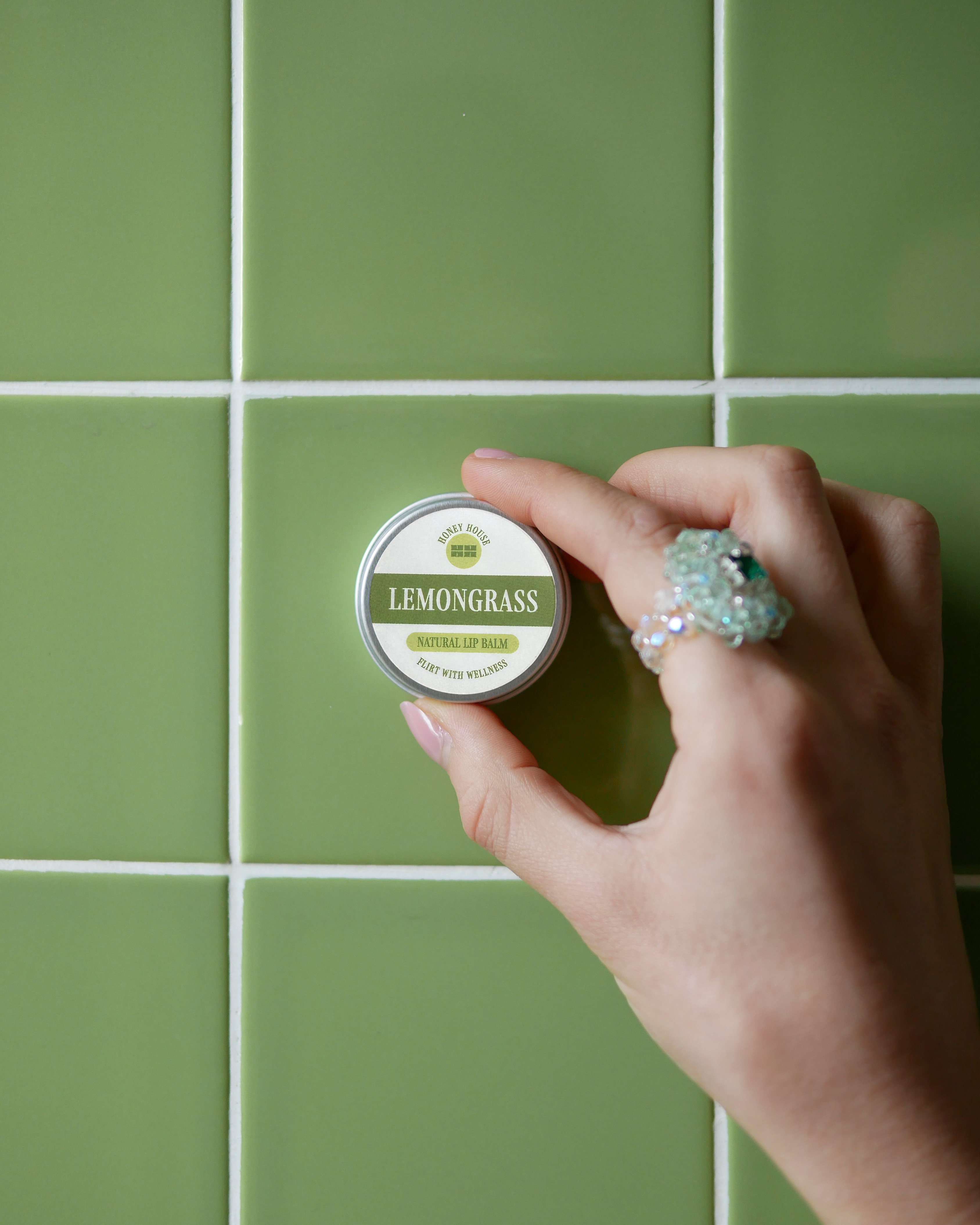 Lemongrass Lip Balm – natural citrus lip balm with coconut oil and cacao butter