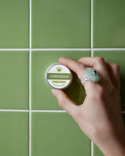 Lemongrass Lip Balm – natural citrus lip balm with coconut oil and cacao butter